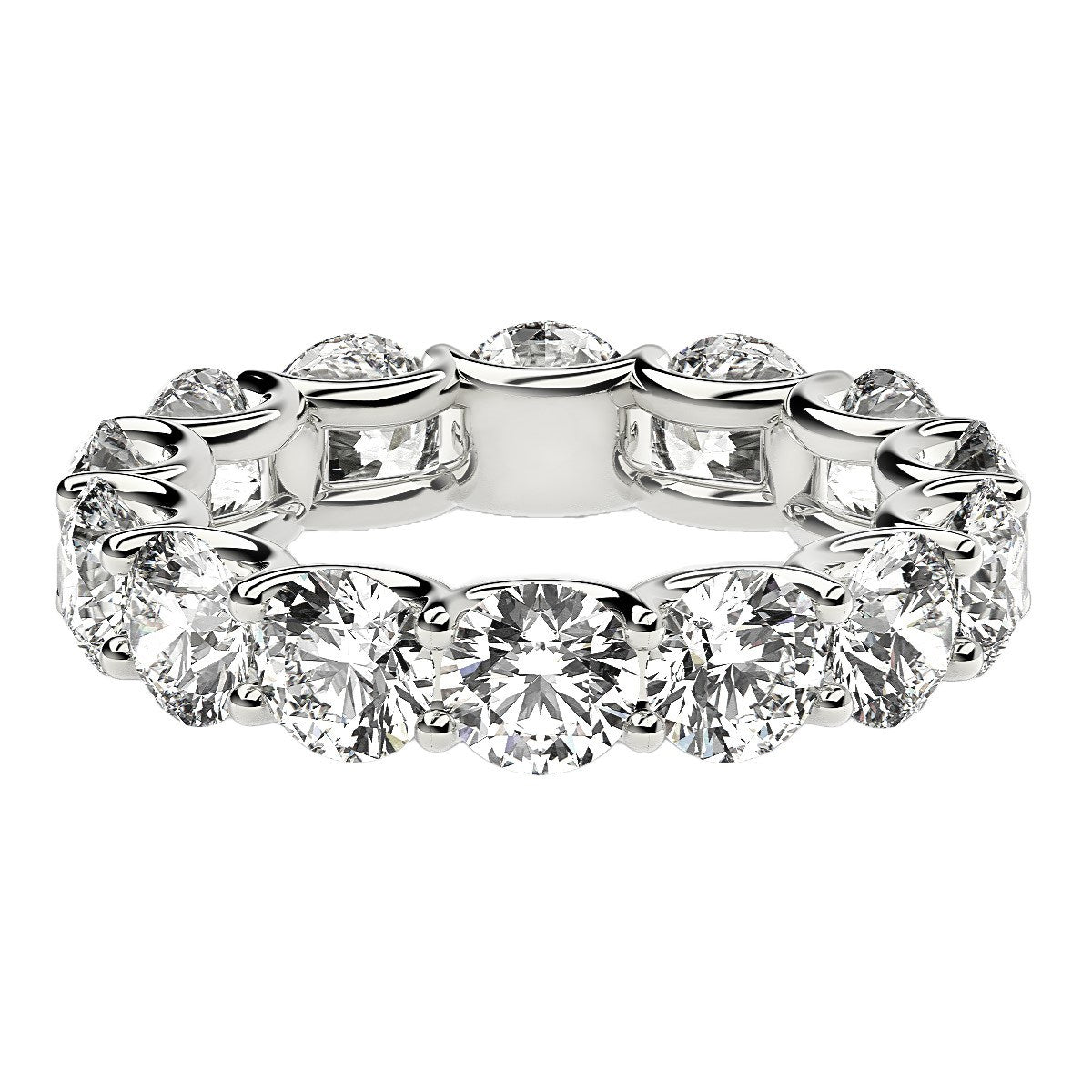 Round Cut Lab Grown Diamond Eternity Ring in 14k White Gold (6 cttw FG/VS2) Bids.com