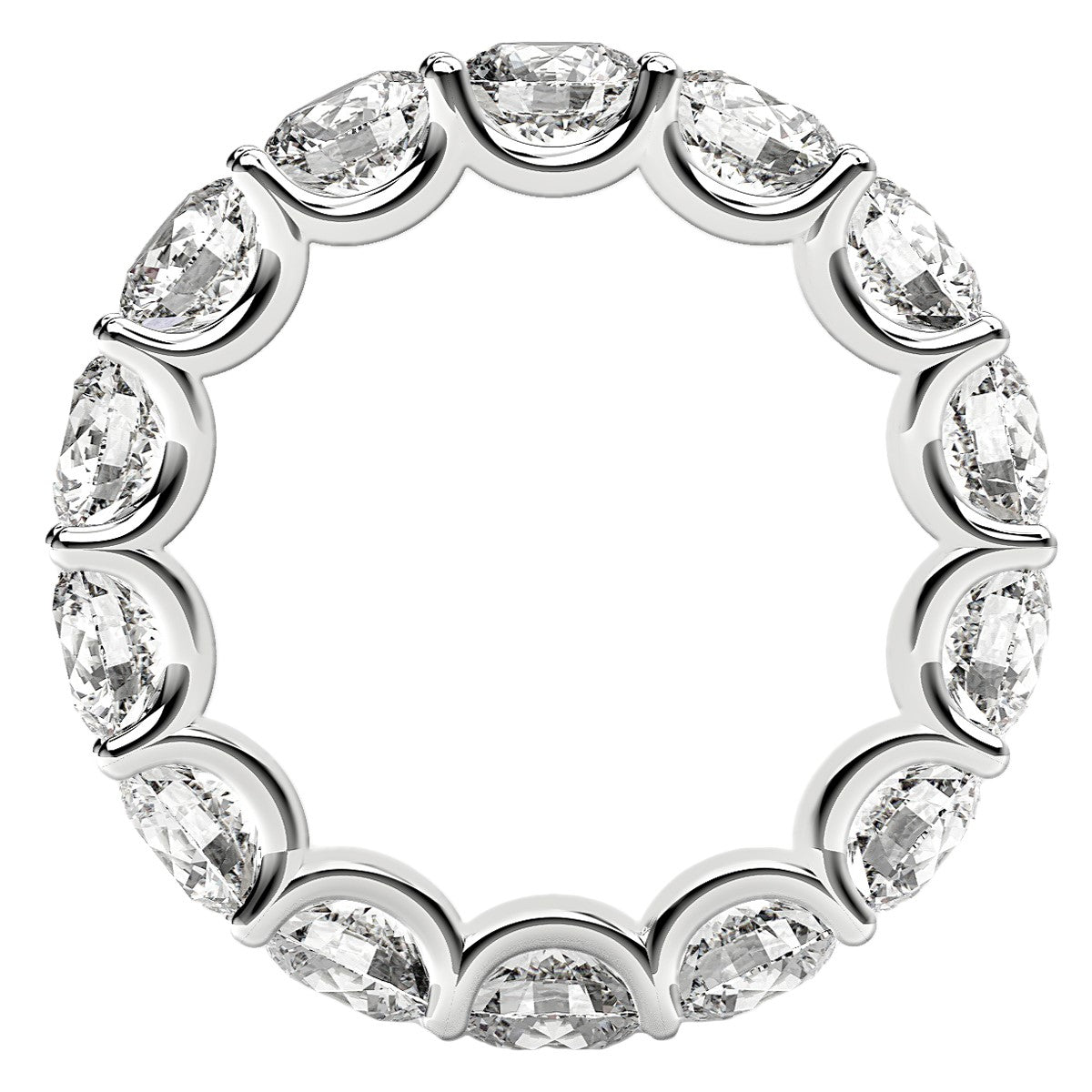 Round Cut Lab Grown Diamond Eternity Ring in 14k White Gold (6 cttw FG/VS2) Bids.com