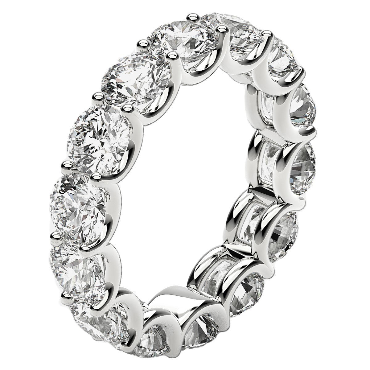 Round Cut Lab Grown Diamond Eternity Ring in 14k White Gold (6 cttw FG/VS2) Bids.com