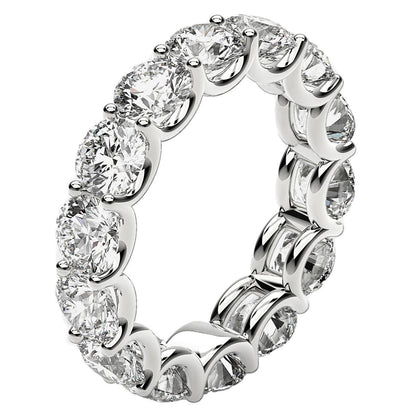 Round Cut Lab Grown Diamond Eternity Ring in 14k White Gold (6 cttw FG/VS2) Bids.com