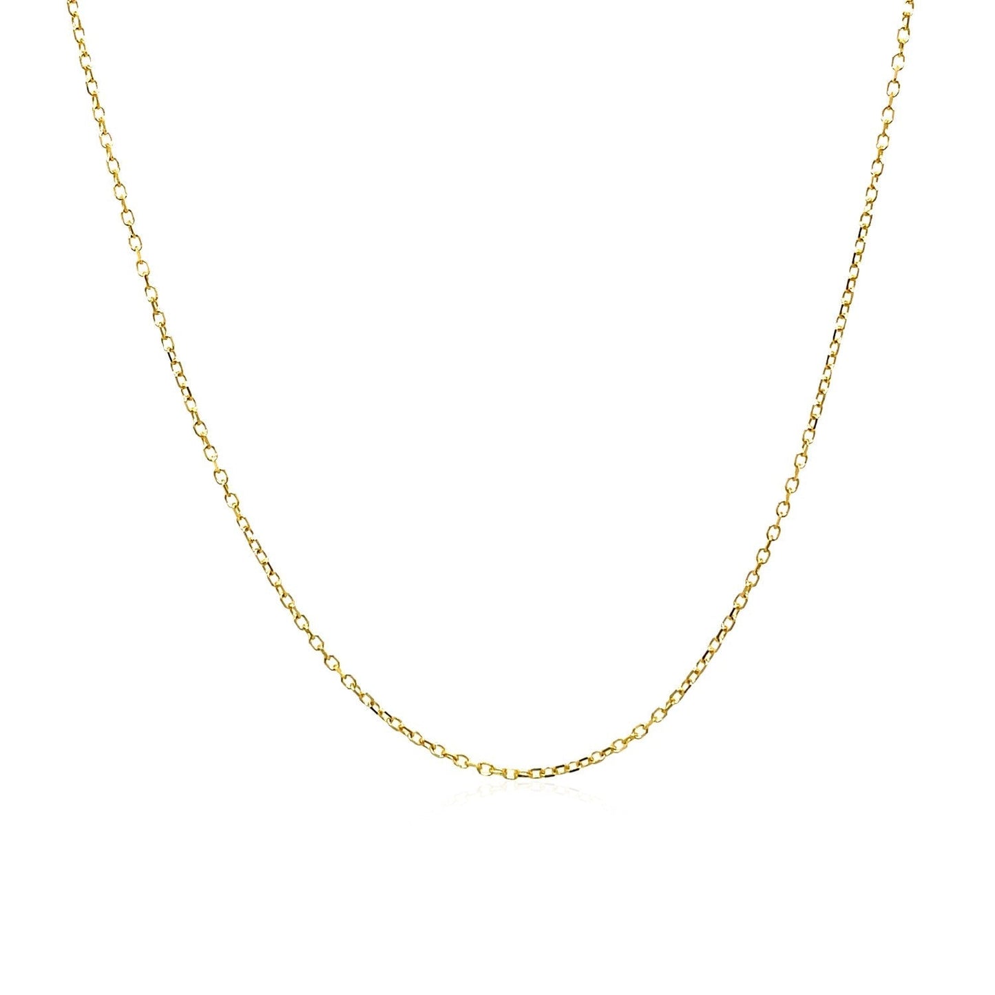 14k Yellow Gold Diamond Cut Cable Link Chain 0.8mm Bids.com