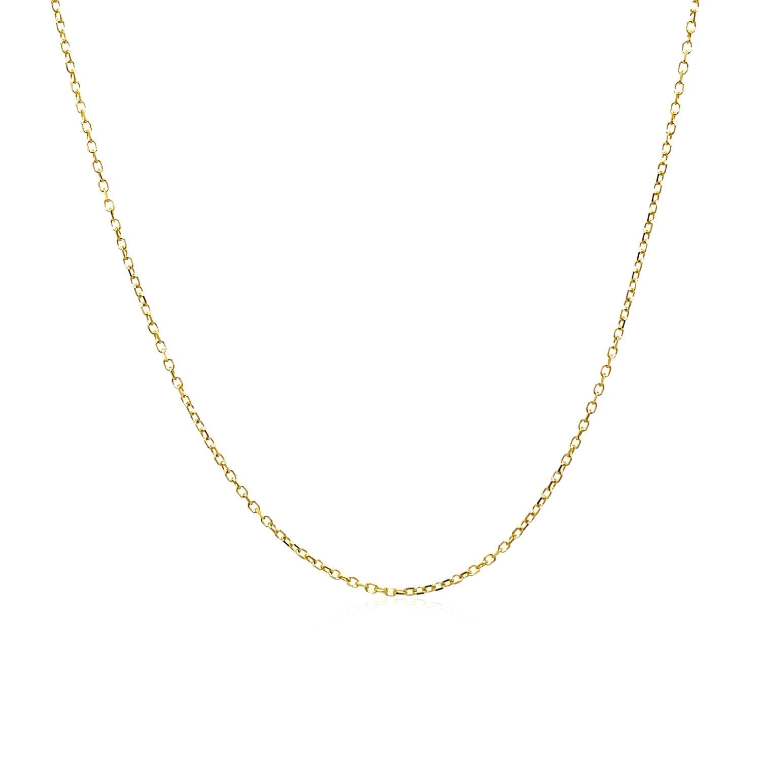 14k Yellow Gold Diamond Cut Cable Link Chain 0.8mm Bids.com