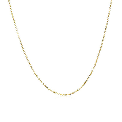 14k Yellow Gold Diamond Cut Cable Link Chain 0.8mm Bids.com