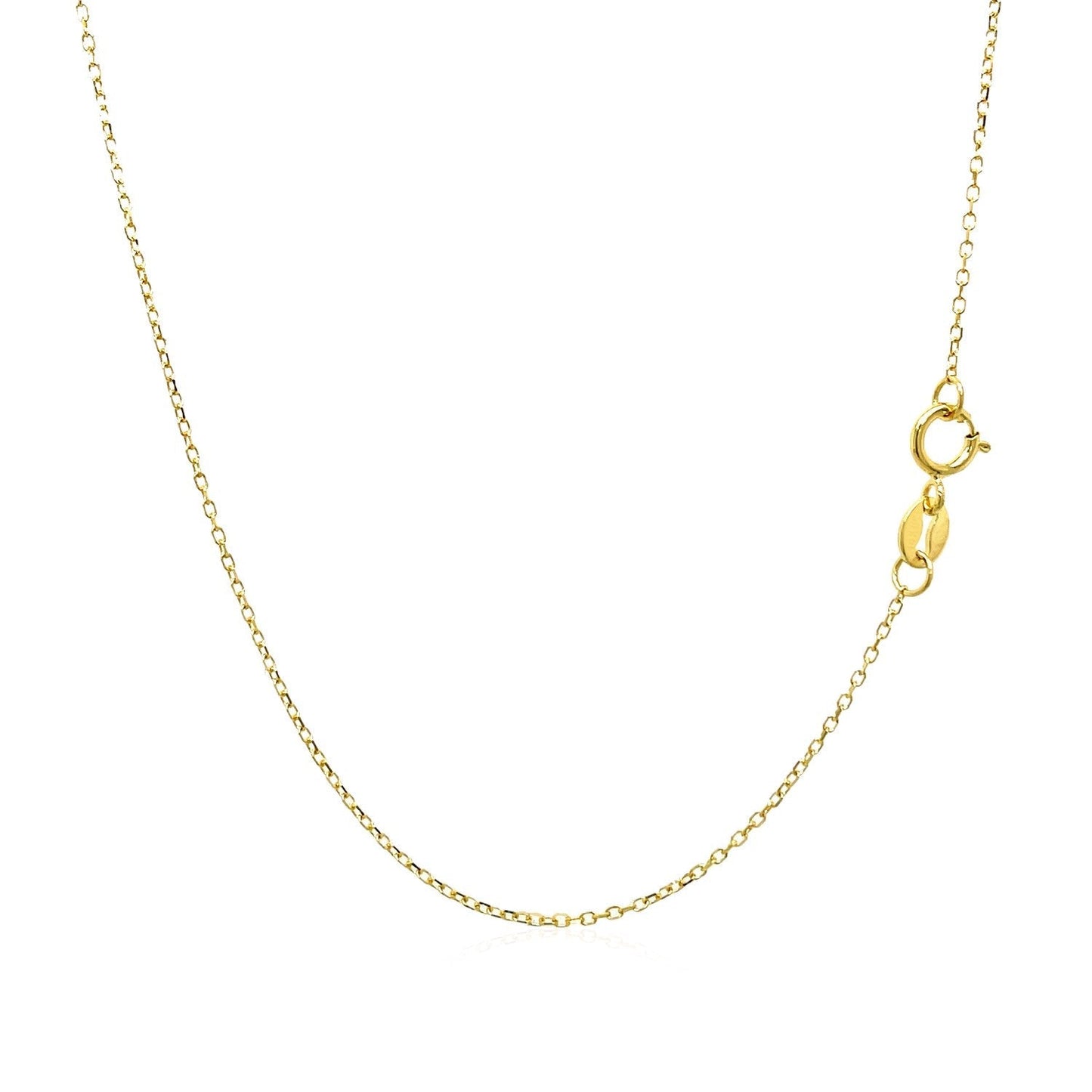 14k Yellow Gold Diamond Cut Cable Link Chain 0.8mm Bids.com