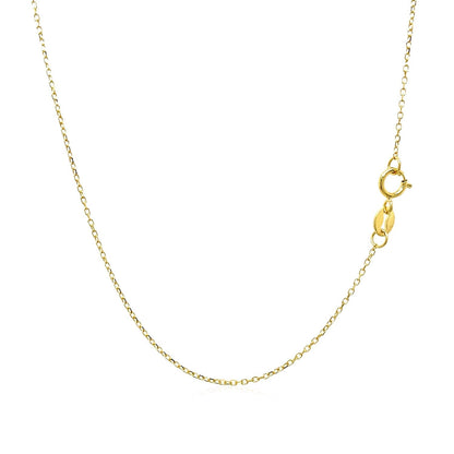 14k Yellow Gold Diamond Cut Cable Link Chain 0.8mm Bids.com