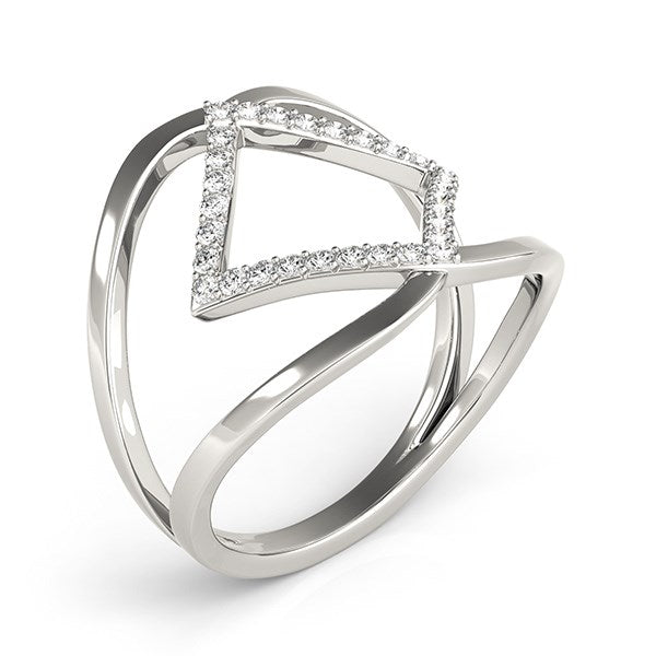 14k White Gold Interlaced Design Diamond Ring (1/5 cttw) Bids.com