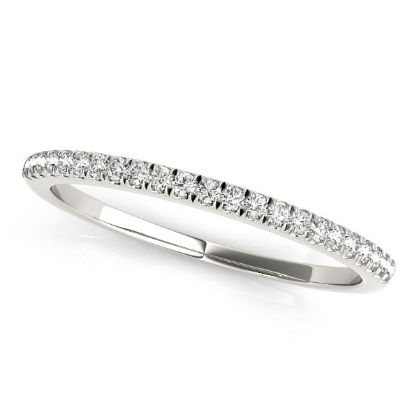 14k White Gold Classic Pave Set Diamond Wedding Band (1/8 cttw) Bids.com