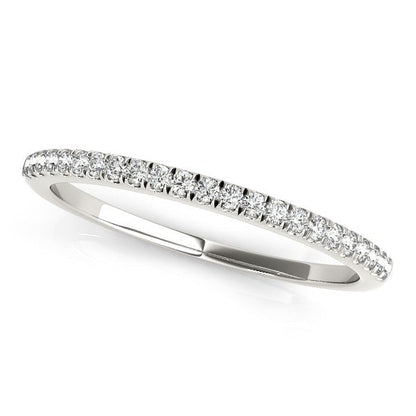 14k White Gold Classic Pave Set Diamond Wedding Band (1/8 cttw) Bids.com