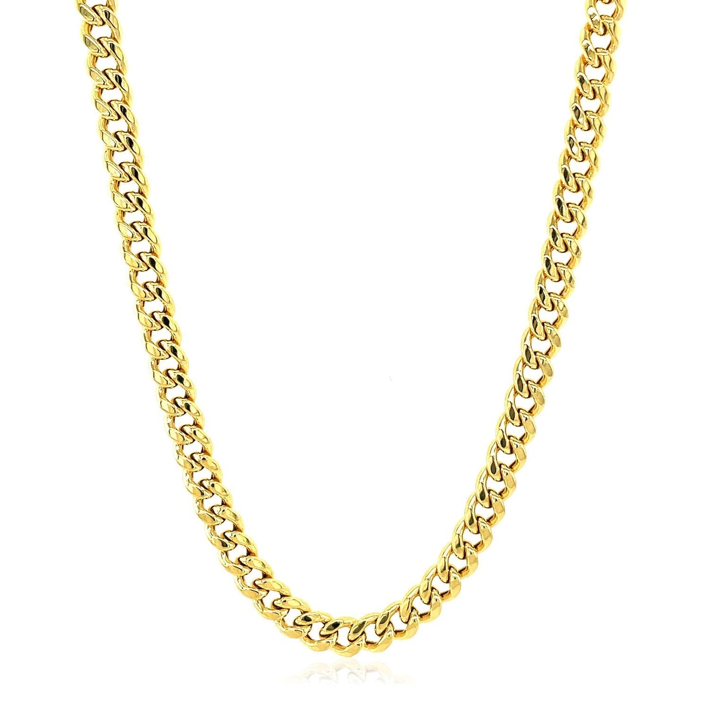 4.5mm 14k Yellow Gold Semi Solid Miami Cuban Chain Bids.com