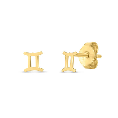 14K Yellow Gold Gemini Stud Earrings Bids.com
