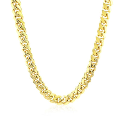 6.0mm 14k Yellow Gold Classic Miami Cuban Solid Chain Bids.com