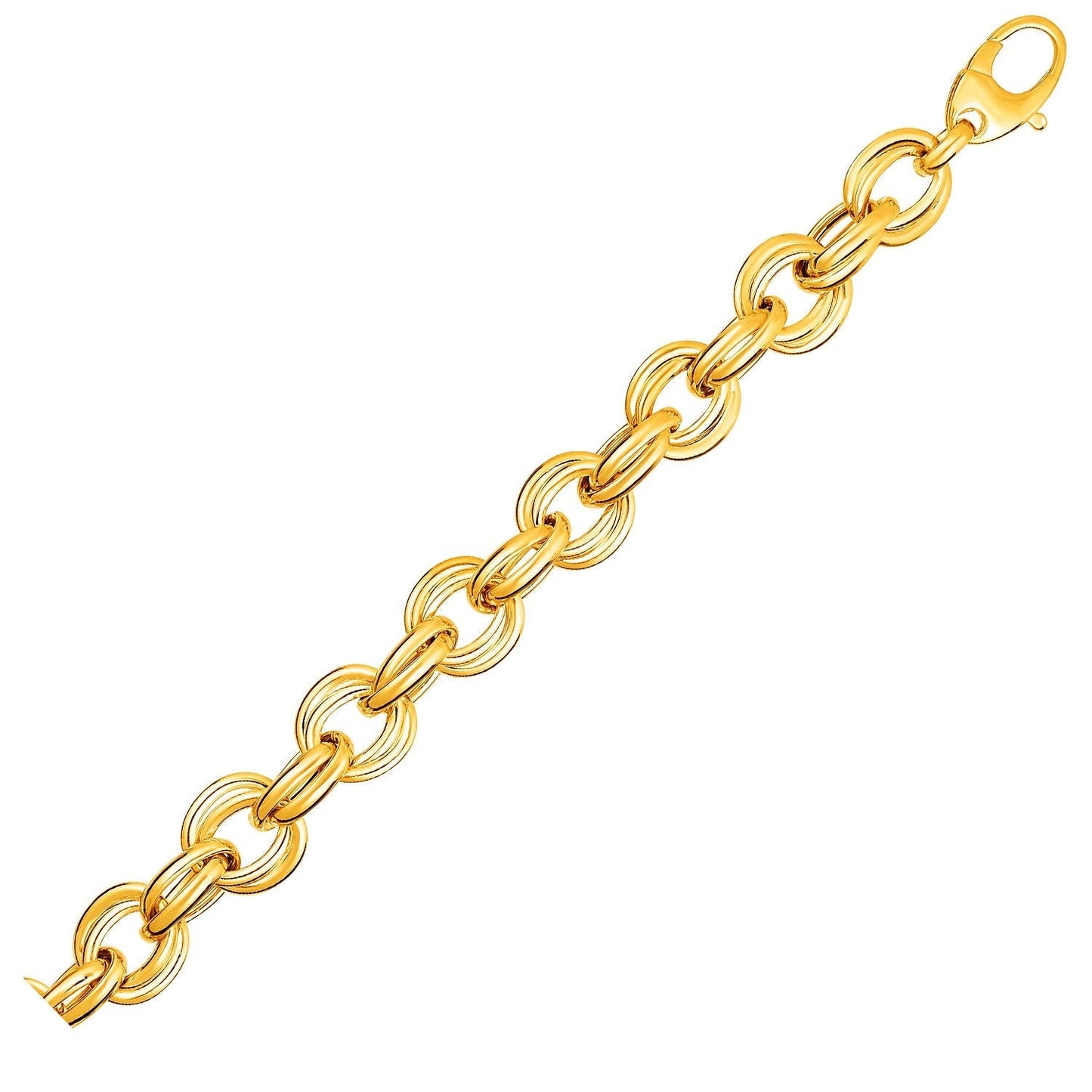 Twisted Double Link Bracelet in 14k Yellow Gold Bids.com