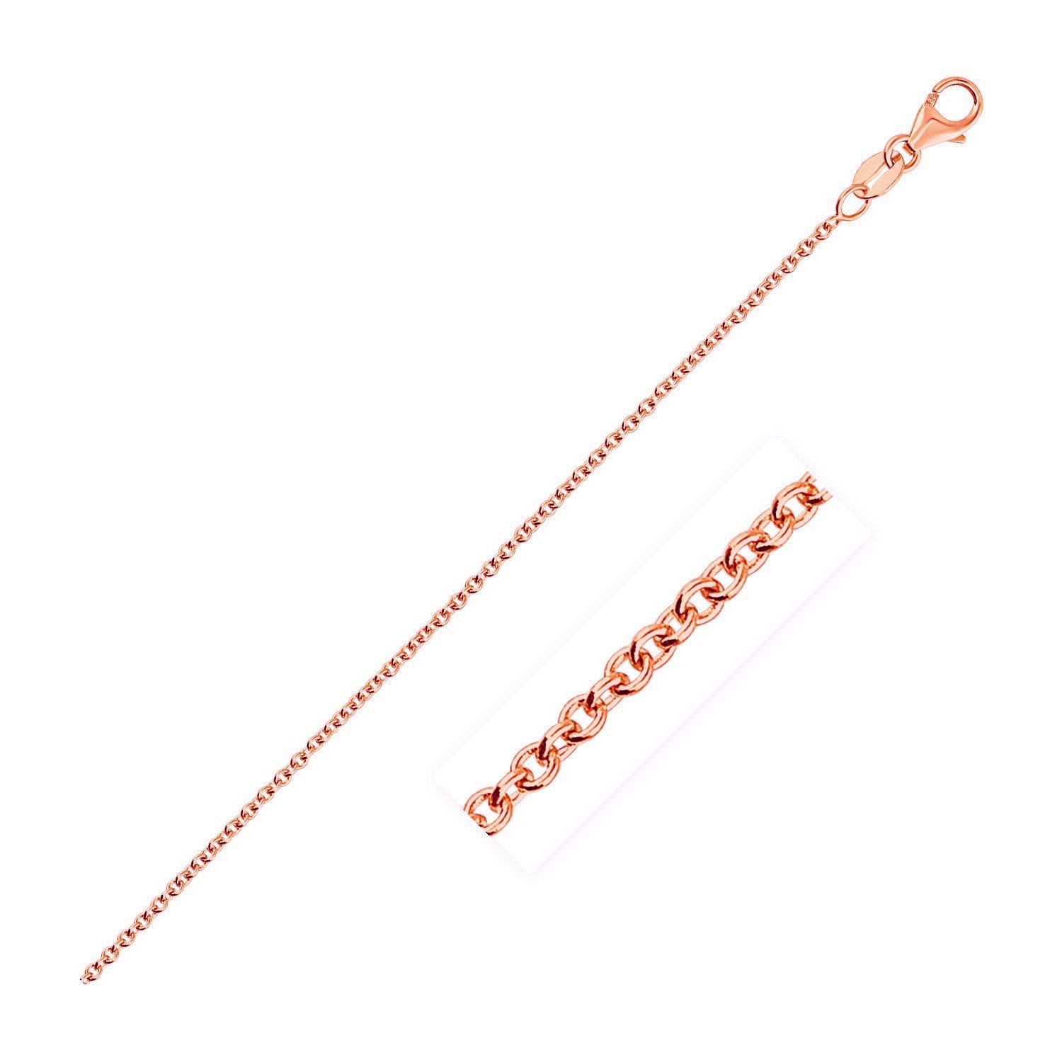 14k Rose Gold Round Cable Link Chain (1.25 mm) Bids.com