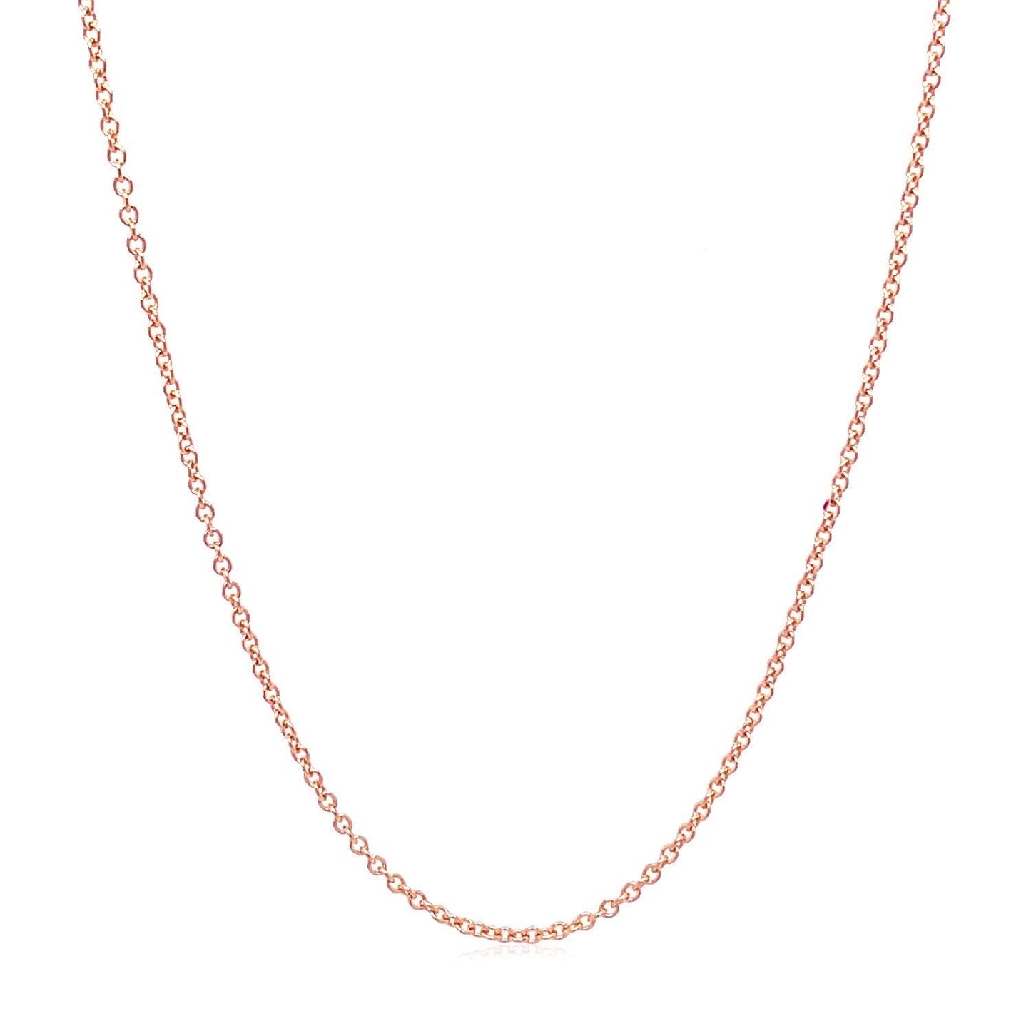 14k Rose Gold Round Cable Link Chain (1.25 mm) Bids.com