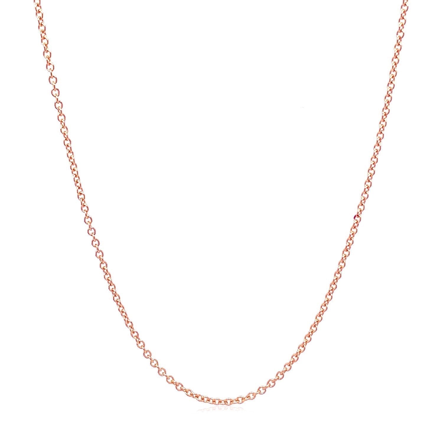 14k Rose Gold Round Cable Link Chain (1.25 mm) Bids.com