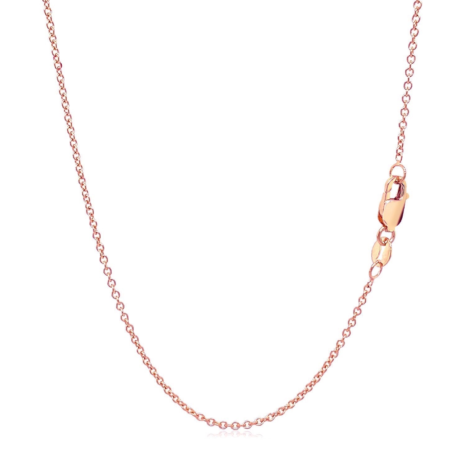 14k Rose Gold Round Cable Link Chain (1.25 mm) Bids.com