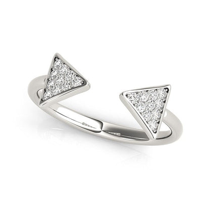 14k White Gold Diamond Arrowhead Open Ring (1/5 cttw) Bids.com