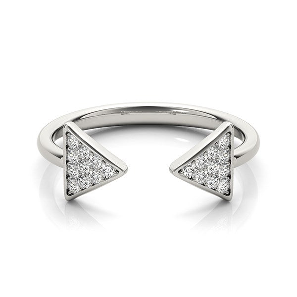 14k White Gold Diamond Arrowhead Open Ring (1/5 cttw) Bids.com