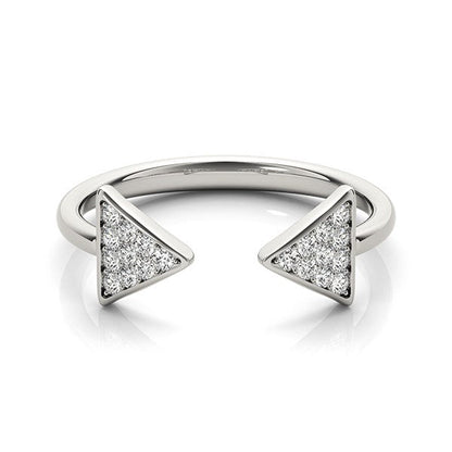 14k White Gold Diamond Arrowhead Open Ring (1/5 cttw) Bids.com