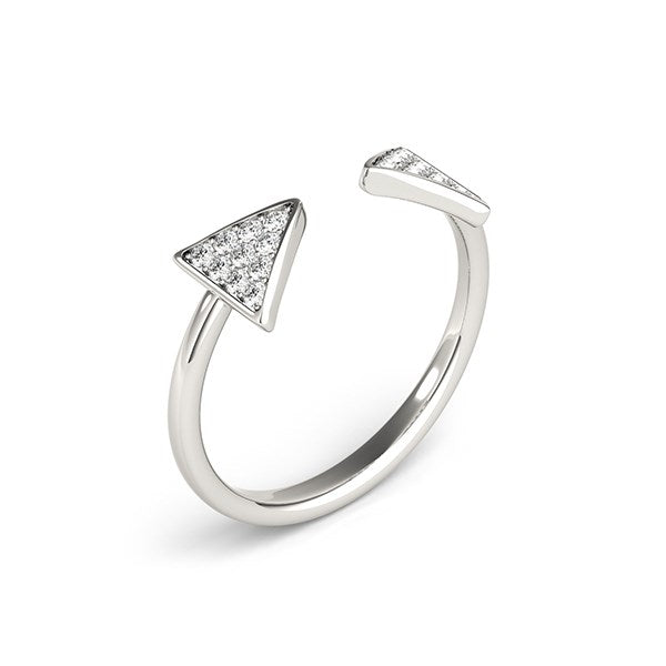 14k White Gold Diamond Arrowhead Open Ring (1/5 cttw) Bids.com