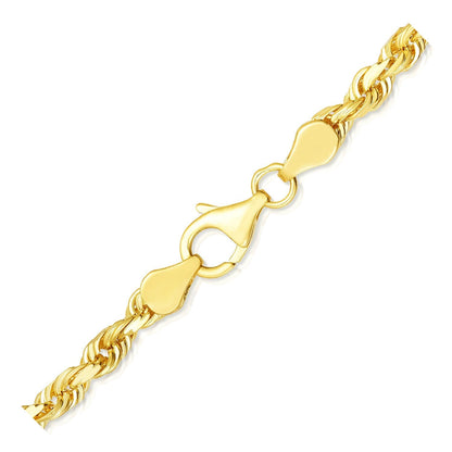 5.0mm 10k Yellow Gold Solid Diamond Cut Rope Bracelet Bids.com