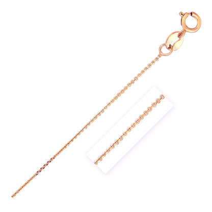 14k Rose Gold Diamond Cut Cable Link Chain 0.7mm Bids.com