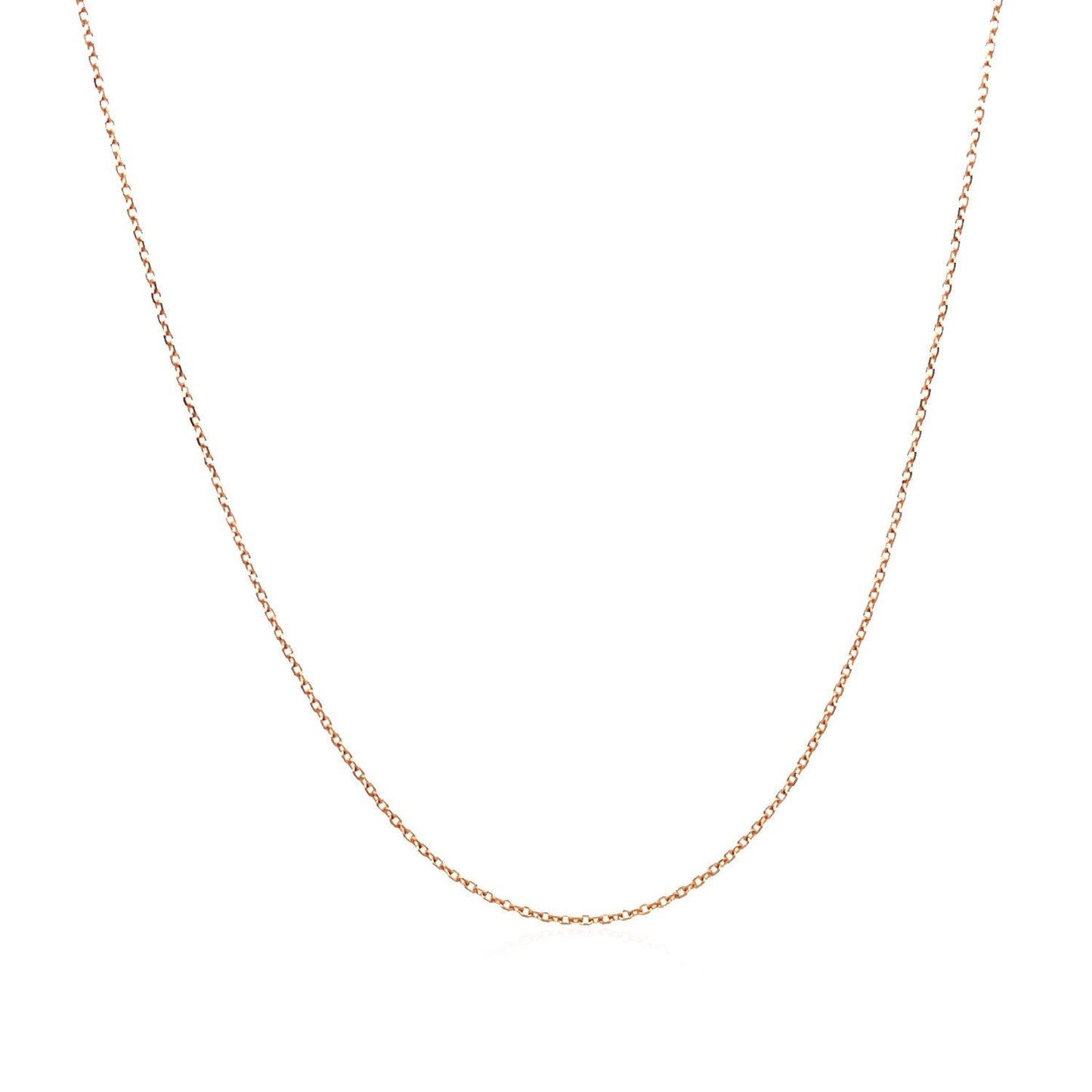 14k Rose Gold Diamond Cut Cable Link Chain 0.7mm Bids.com