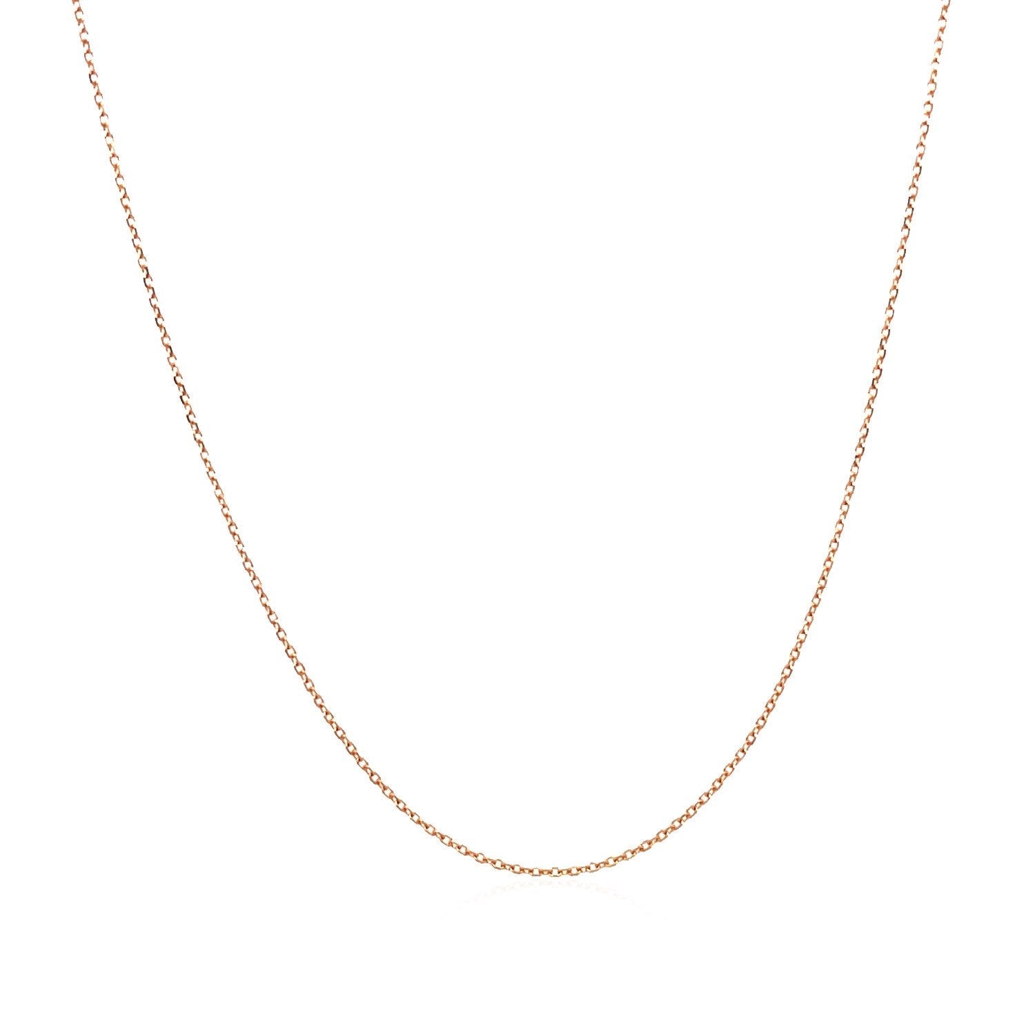 14k Rose Gold Diamond Cut Cable Link Chain 0.7mm Bids.com