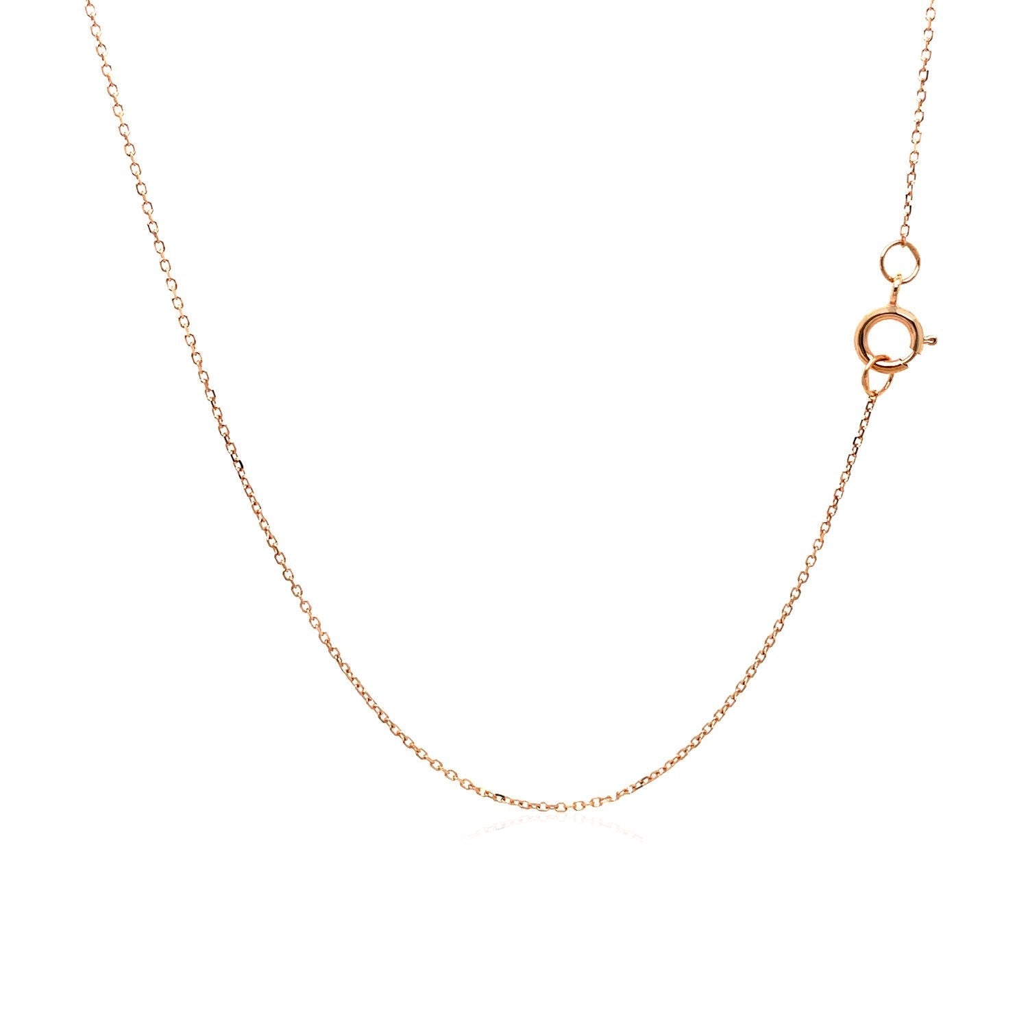 14k Rose Gold Diamond Cut Cable Link Chain 0.7mm Bids.com