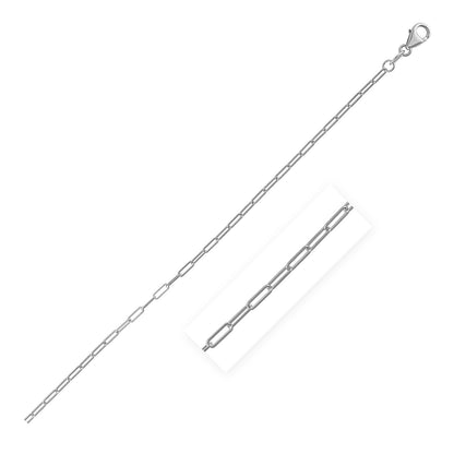 14K White Gold Fine Paperclip Chain (1.5mm) Bids.com