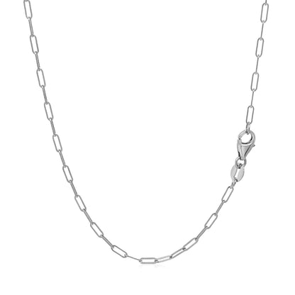 14K White Gold Fine Paperclip Chain (1.5mm) Bids.com