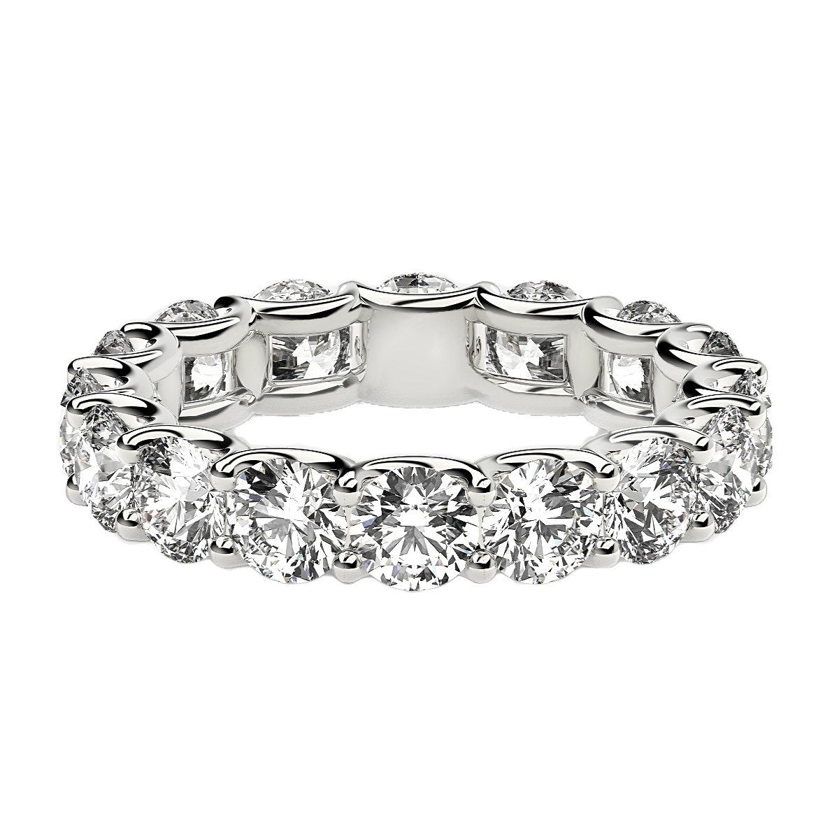 Round Cut Lab Grown Diamond Eternity Ring in 14k White Gold (4 cttw FG/VS2) Bids.com