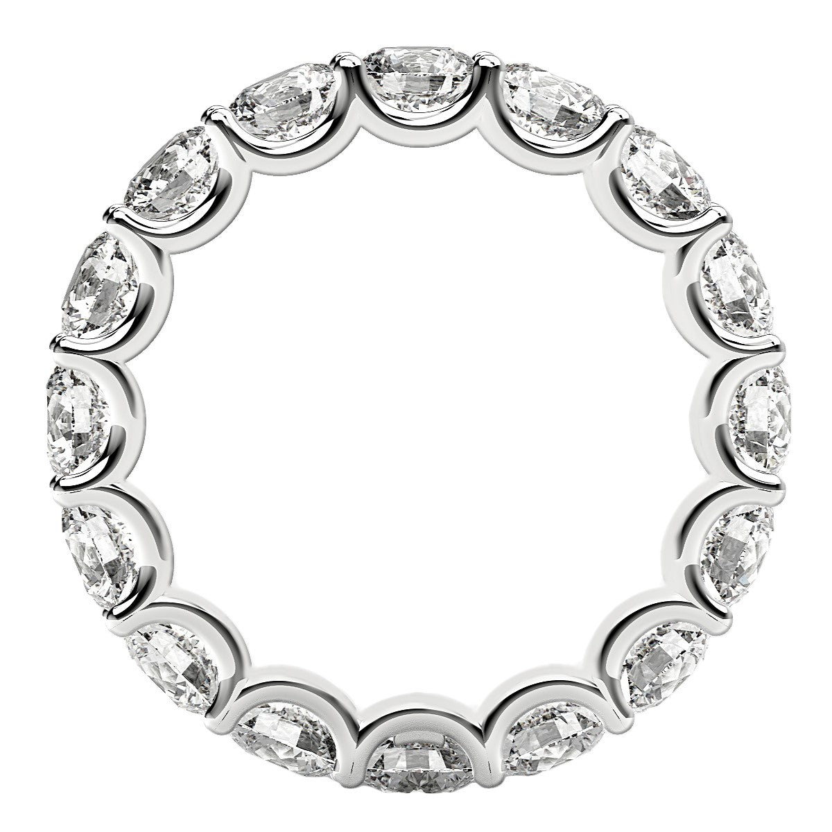 Round Cut Lab Grown Diamond Eternity Ring in 14k White Gold (4 cttw FG/VS2) Bids.com