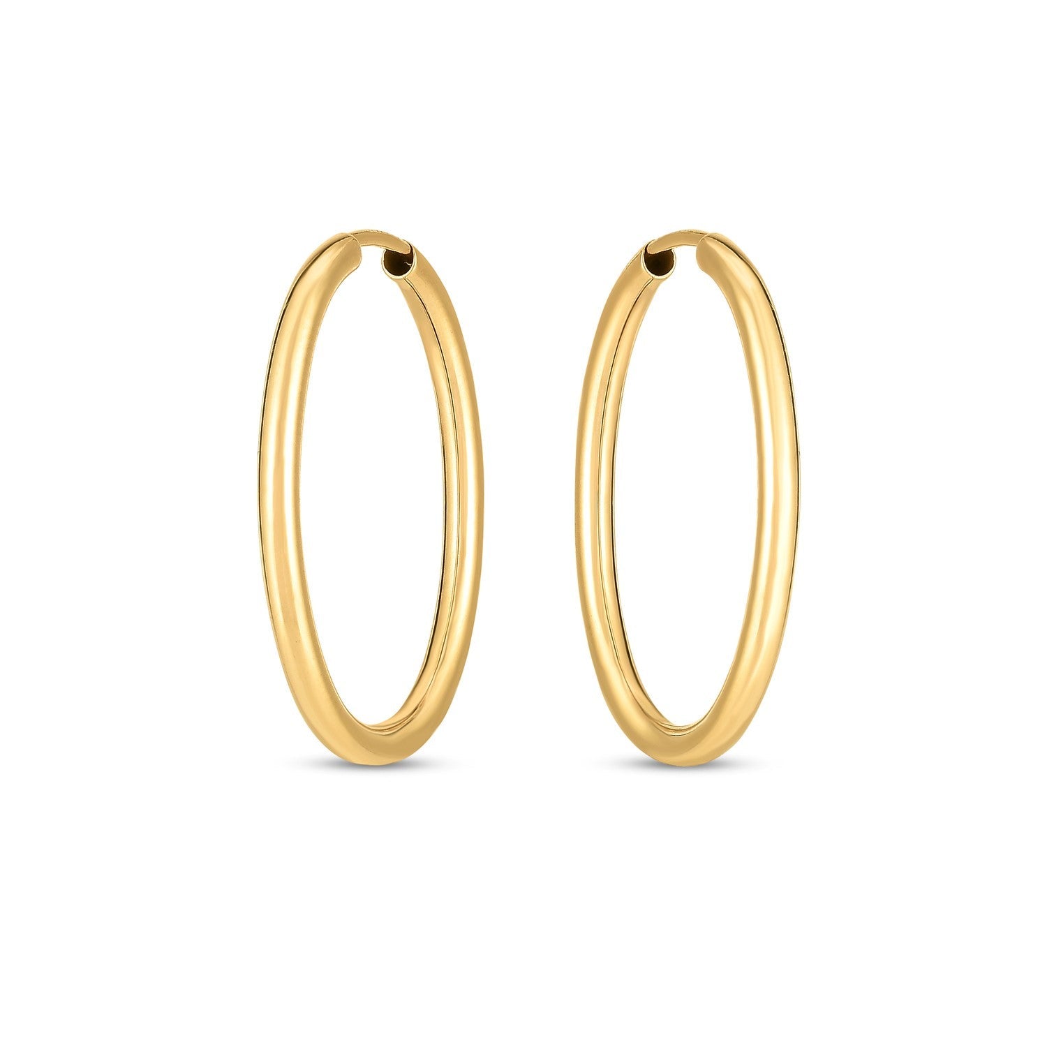 14k Yellow Gold Endless Oval Hoop Earrings(2x25mm) Bids.com