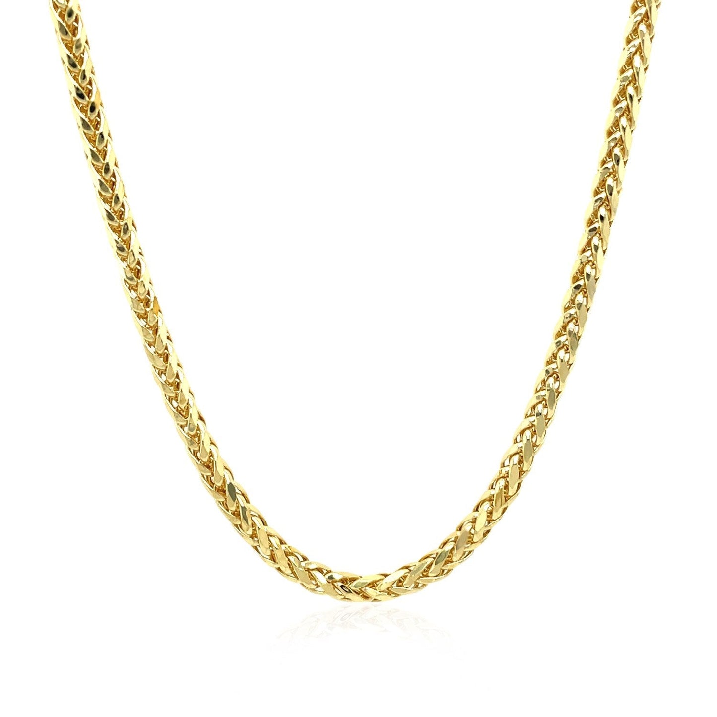 2.7mm 14k Yellow Gold Lite Diamond Cut Round Franco Chain Bids.com