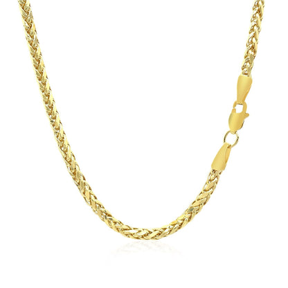 2.7mm 14k Yellow Gold Lite Diamond Cut Round Franco Chain Bids.com