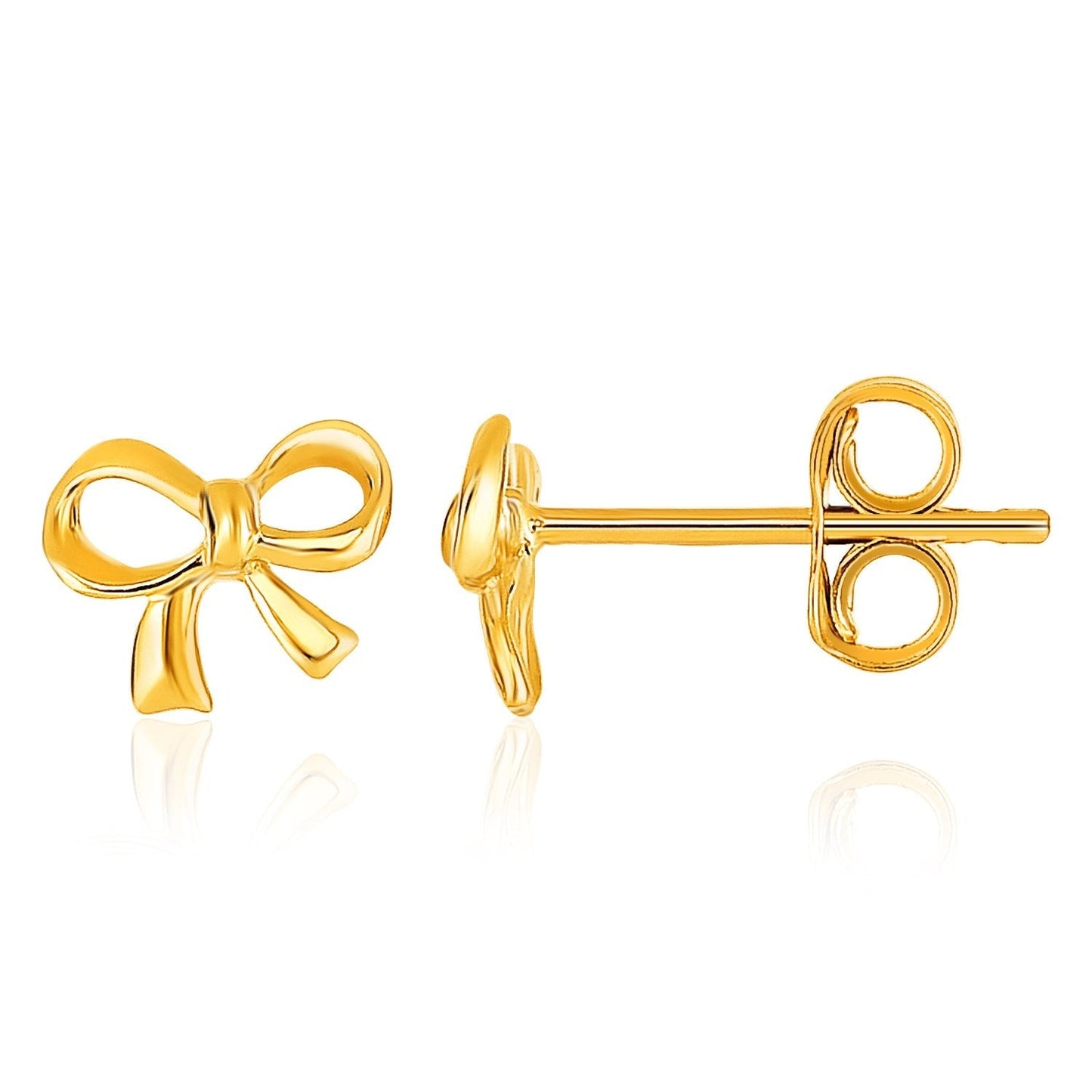 14k Yellow Gold Bow Style Post Earrings Bids.com