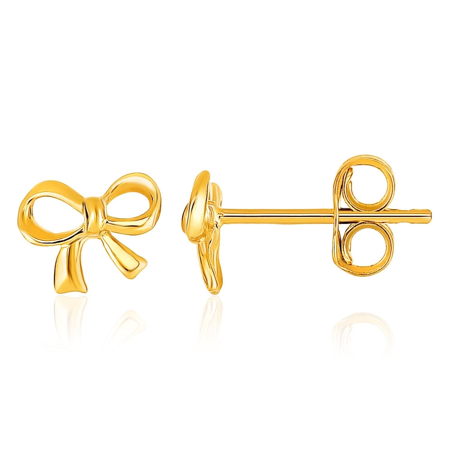 14k Yellow Gold Bow Style Post Earrings Bids.com