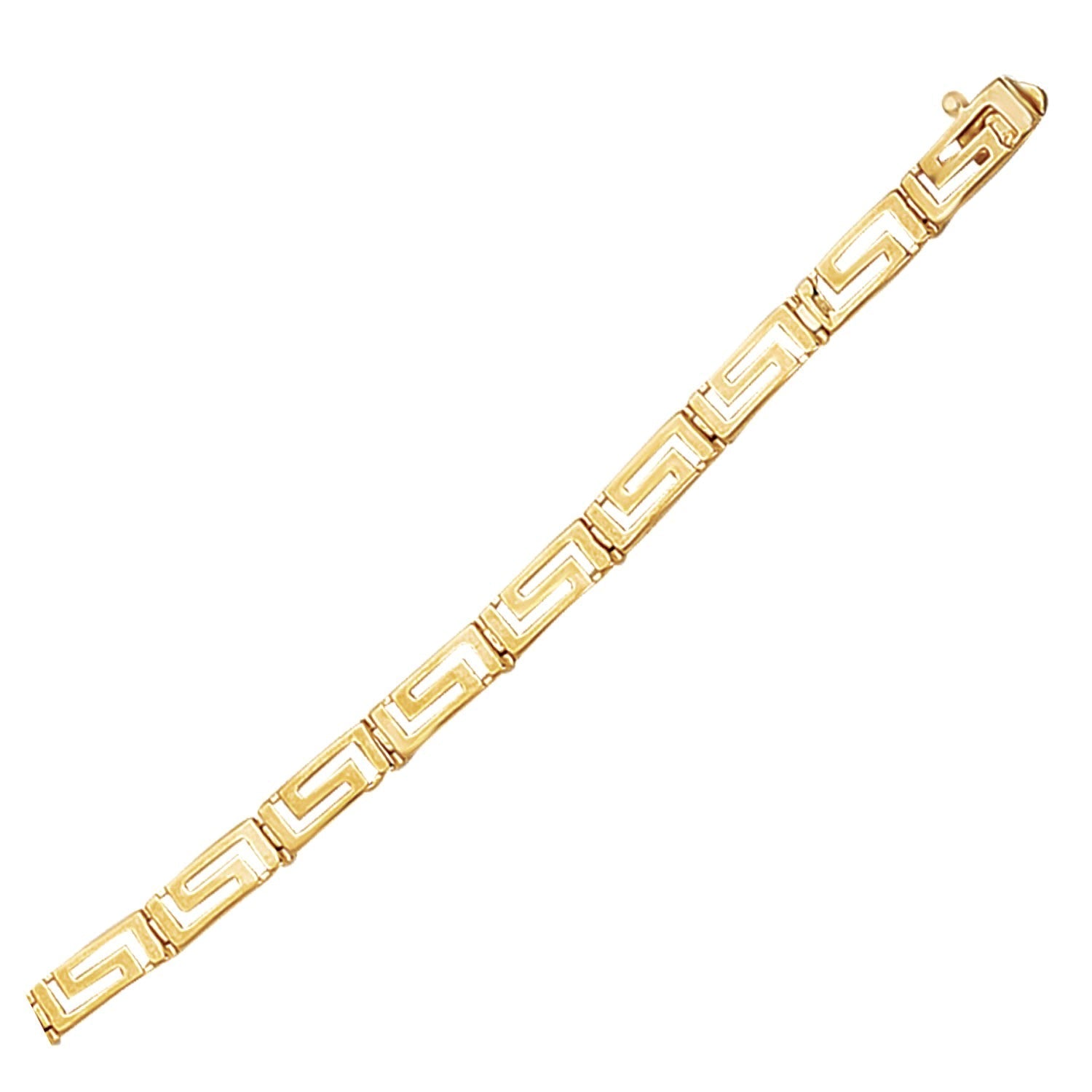 14k Yellow Gold Greek Fret Design Fancy Bracelet Bids.com
