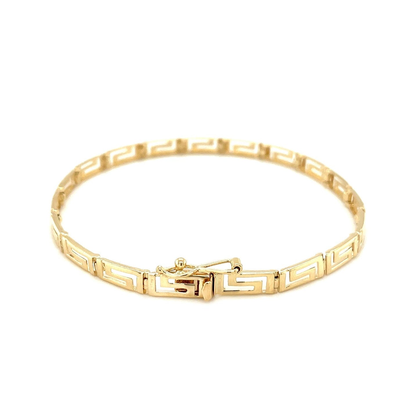 14k Yellow Gold Greek Fret Design Fancy Bracelet Bids.com