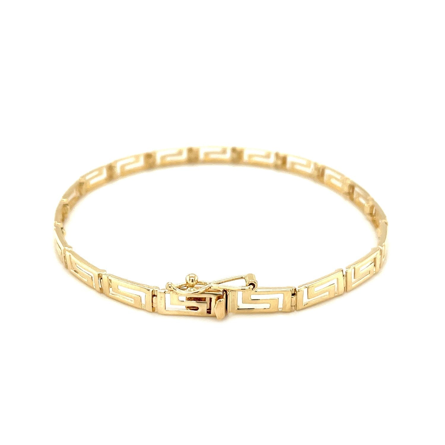 14k Yellow Gold Greek Fret Design Fancy Bracelet Bids.com