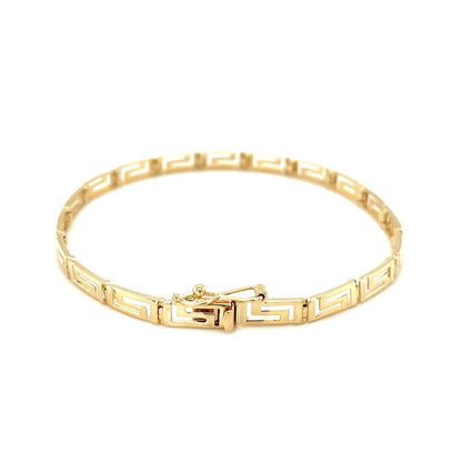 14k Yellow Gold Greek Fret Design Fancy Bracelet Bids.com