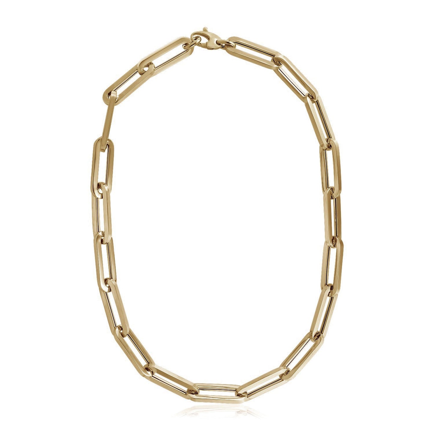 14k Yellow Gold Extra Wide Paperclip Chain Necklace Bids.com