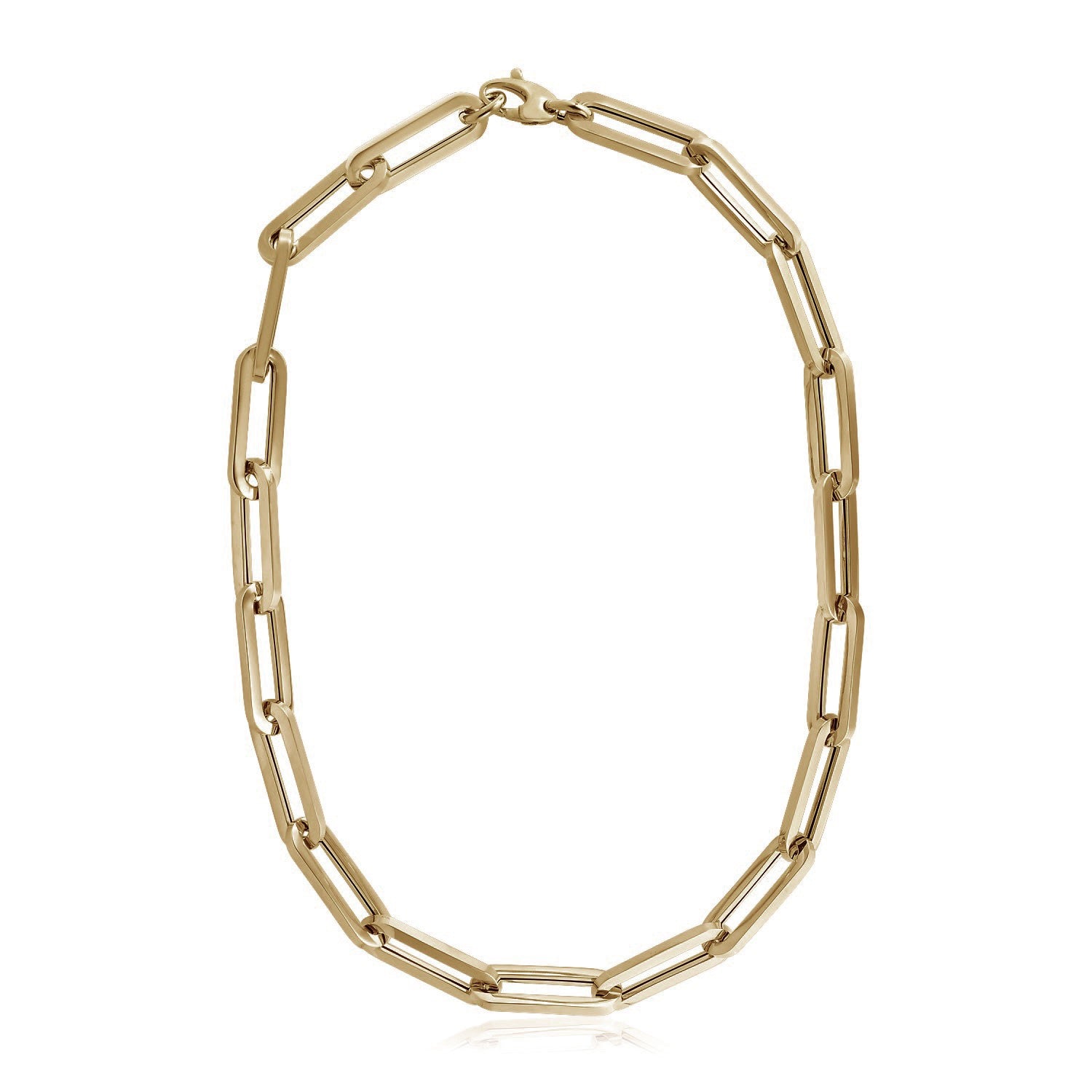 14k Yellow Gold Extra Wide Paperclip Chain Necklace Bids.com