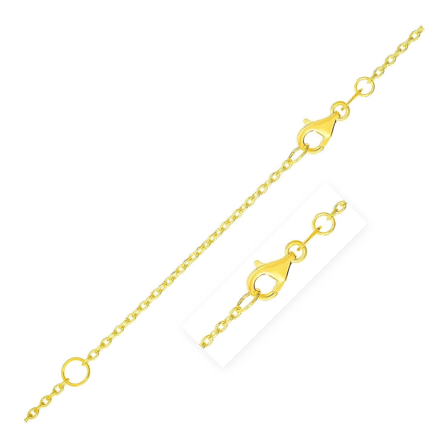 Extendable Cable Chain in 14k Yellow Gold (1.5mm) Bids.com