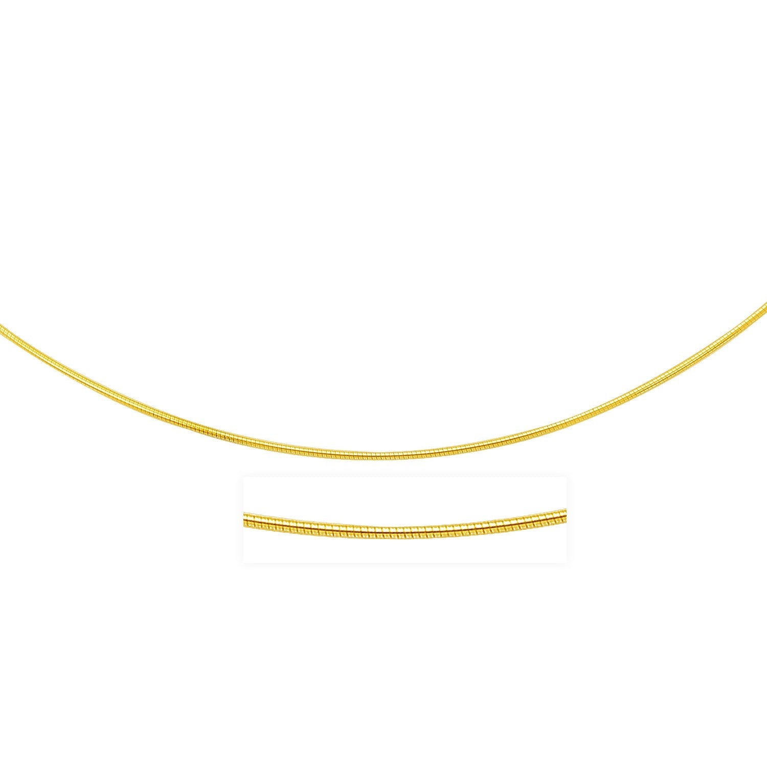 14k Yellow Gold Thin Motif Round Omega Necklace Bids.com