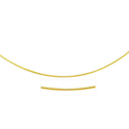 14k Yellow Gold Thin Motif Round Omega Necklace Bids.com