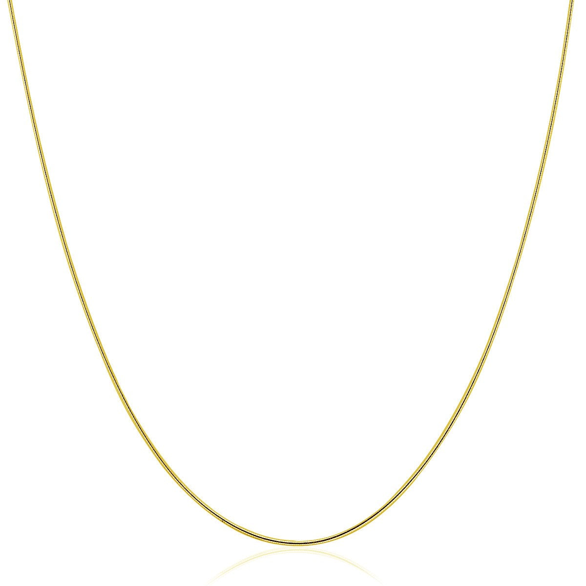 14k Yellow Gold Thin Motif Round Omega Necklace Bids.com