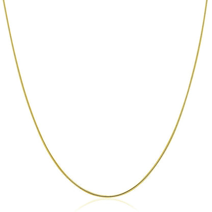 14k Yellow Gold Thin Motif Round Omega Necklace Bids.com