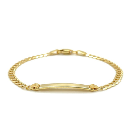 14k Yellow Gold Curb Link Style Children's ID Bracelet Bids.com